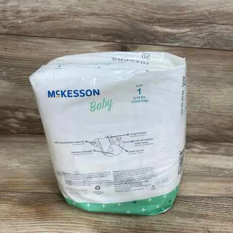 NEW McKesson Baby Diapers, 20ct Size 1 - Me 'n Mommy To Be