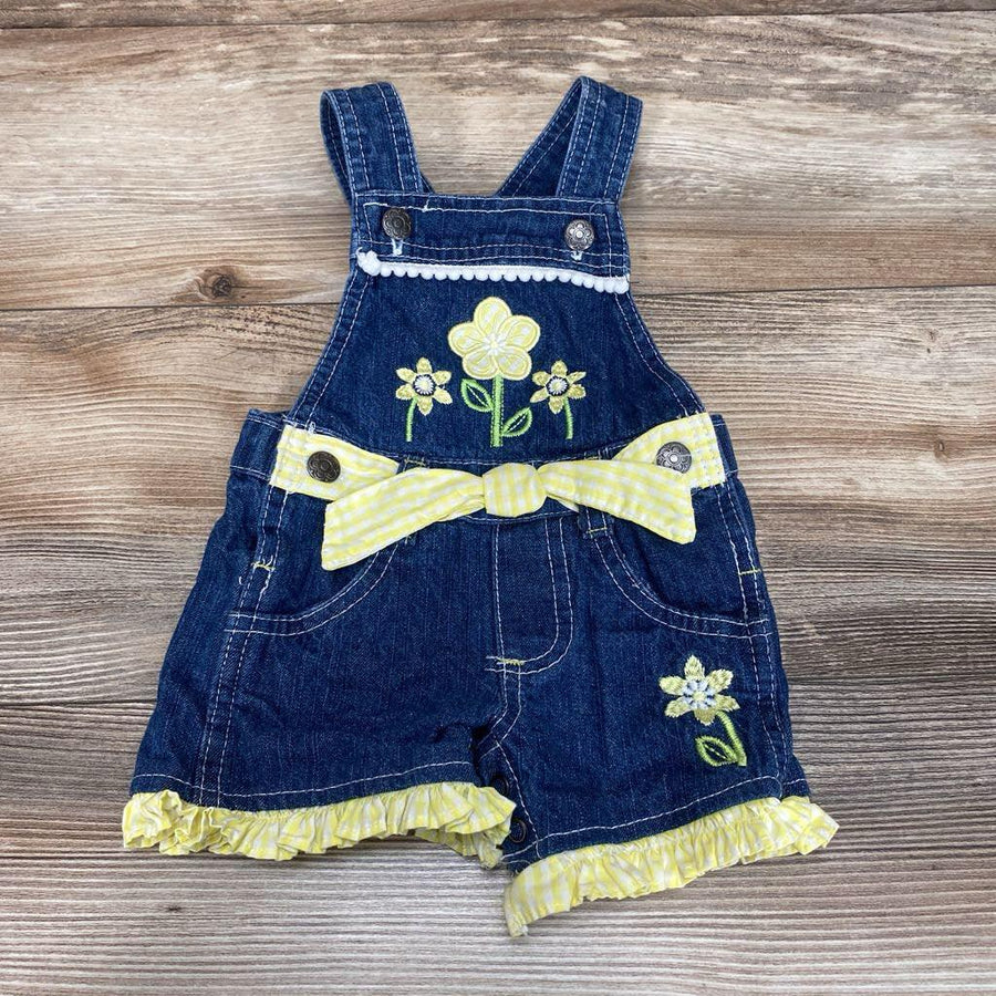 Floral Denim Shortall sz 3-6m - Me 'n Mommy To Be
