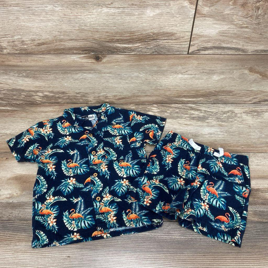 Mick Mack 2pc Tropical Floral Button-Up Shirt & Shorts sz 2T - Me 'n Mommy To Be