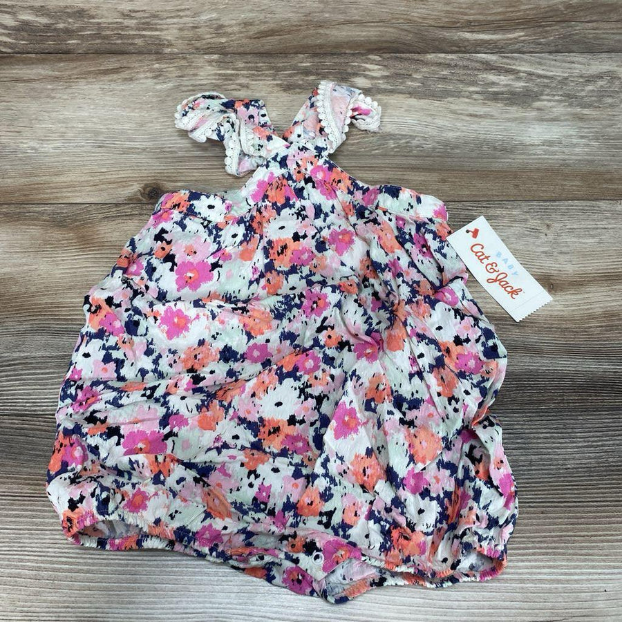 NEW Cat & Jack Floral Flutter Sleeve Romper sz 18m - Me 'n Mommy To Be