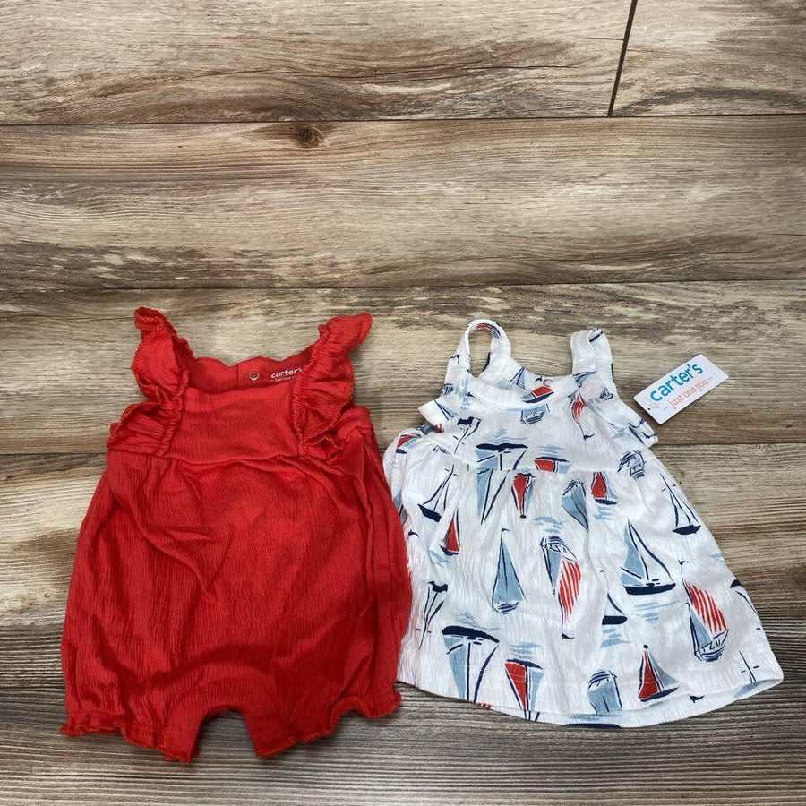 NEW Just One You 3pc Dress & Romper Set sz 3m - Me 'n Mommy To Be