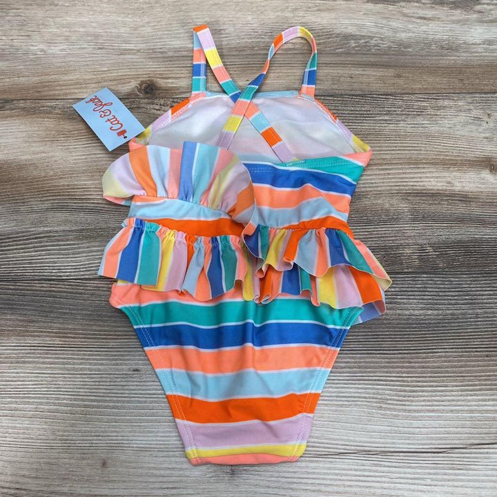 NEW Cat & Jack 1pc Striped Ruffle Swimsuit sz 2T - Me 'n Mommy To Be