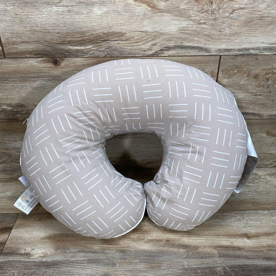 Boppy Nursing Pillow With Organic Slipcover Sand Criss Cross - Me 'n Mommy To Be