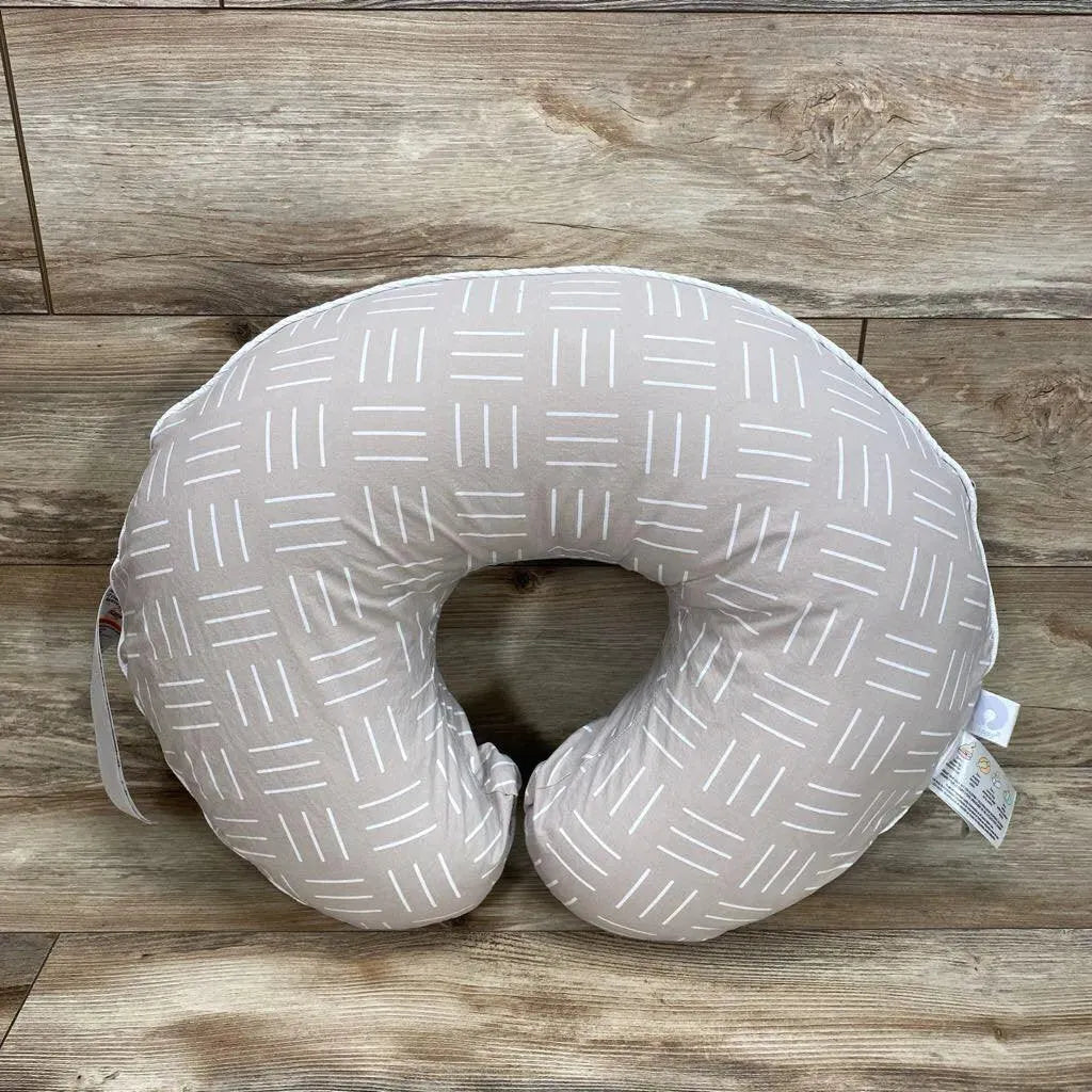 Boppy Nursing Pillow With Organic Slipcover Sand Criss Cross - Me 'n Mommy To Be