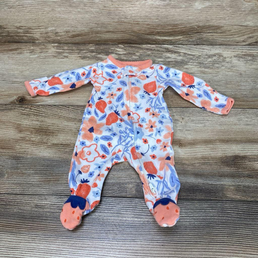 Child Of Mine Floral Strawberry Sleeper sz PREEMIE - Me 'n Mommy To Be