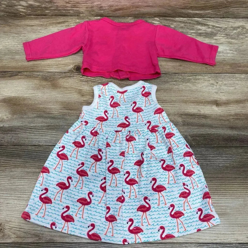 Hudson Baby 2pc Flamingo Dress & Cardigan sz 3-6m - Me 'n Mommy To Be