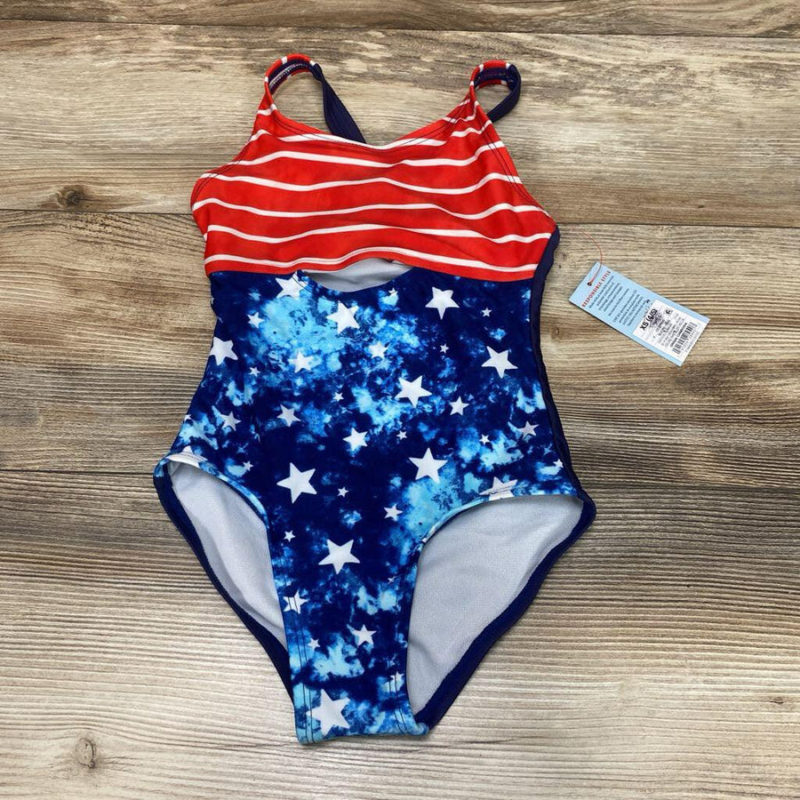 NEW Cat & Jack 1pc Stars & Stripes Swimsuit sz 4-5T - Me 'n Mommy To Be