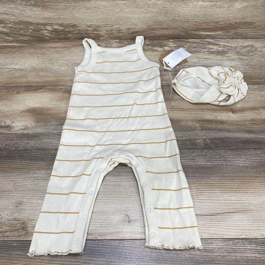 NEW Grayson Collective 2pc Striped Romper & Hat sz 12m - Me 'n Mommy To Be
