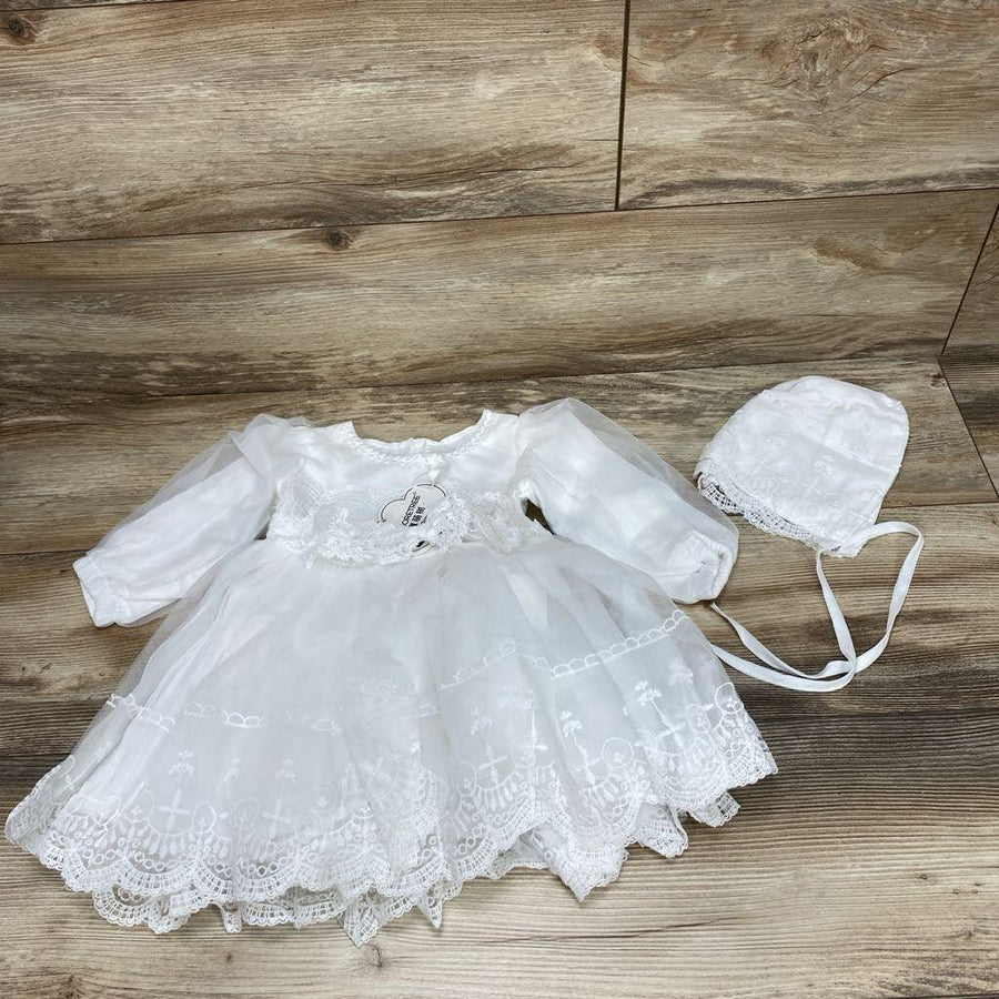NEW Kidmoretree 2pc Christening Baptism Dress/Gown sz 12m - Me 'n Mommy To Be