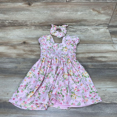 2pc Floral Dress & Scrunchie sz 2T - Me 'n Mommy To Be
