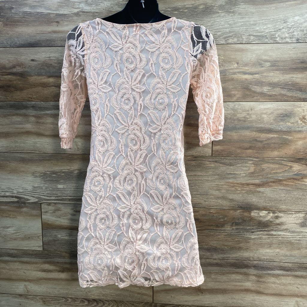 Pink Blush Lace Fitted 3/4 Sleeve Dress sz Small - Me 'n Mommy To Be