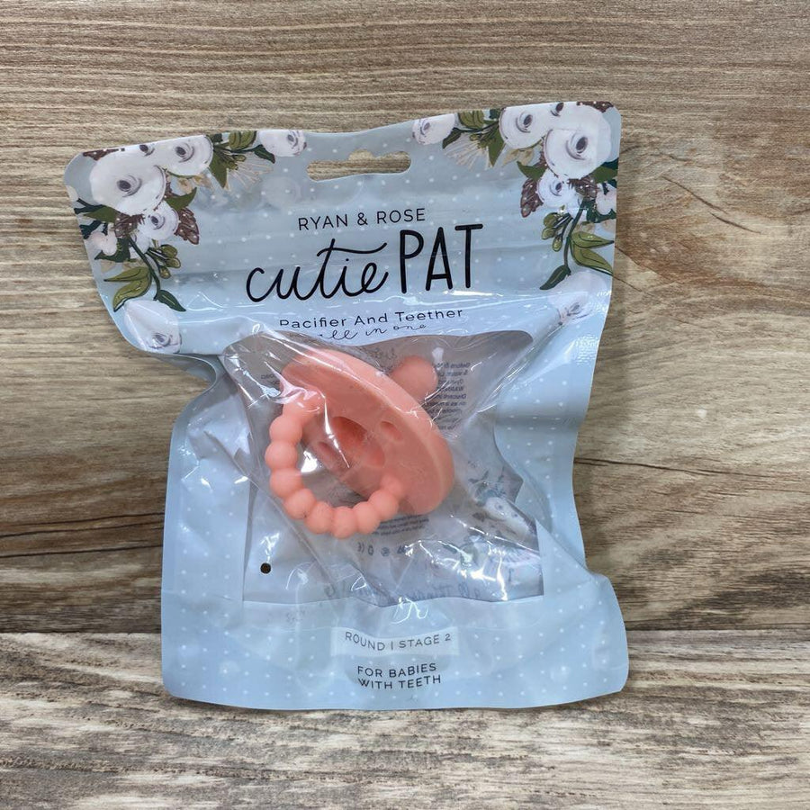 NEW Ryan & Rose Cutie PAT Round Pacifier + Teether Stage 2 - Me 'n Mommy To Be