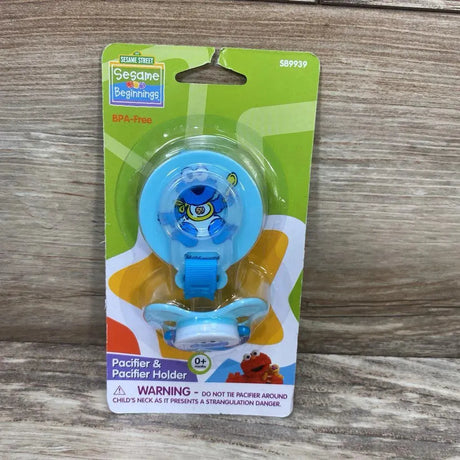 NEW Sesame Street Pacifier & Holder Cookie Monster - Me 'n Mommy To Be