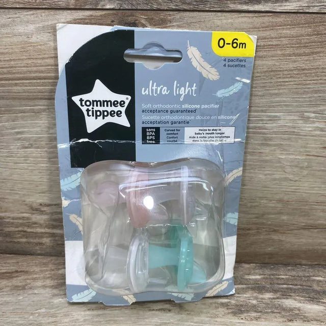 NEW Tommee Tippee 4Pk Ultra-Light Silicone Baby Pacifier sz 0-6m - Me 'n Mommy To Be