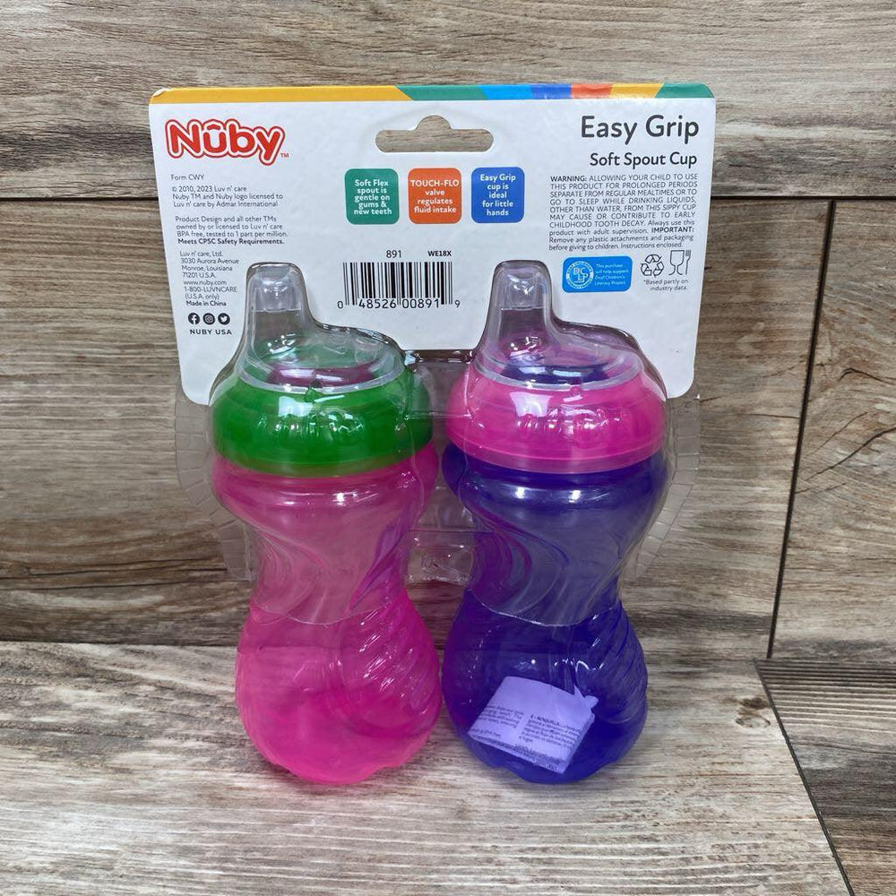 Nuby NEW 10oz. 2Pk Easy Grip Soft Spout Sippy Cups - Me 'n Mommy To Be