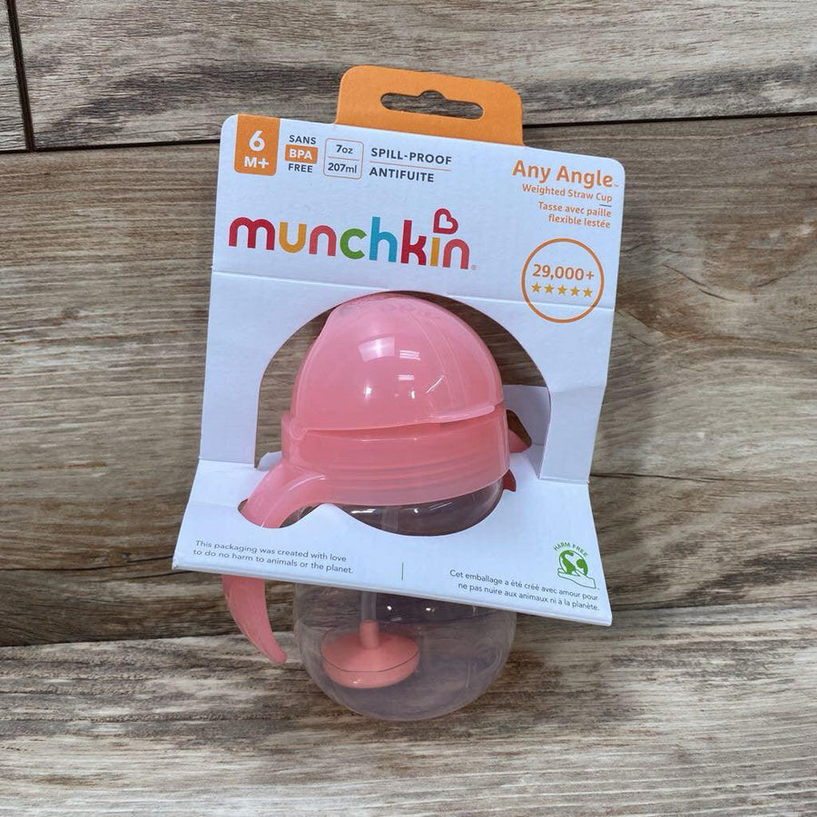 NEW Munchkin Any Angle Weighted Straw Cup 7oz - Me 'n Mommy To Be