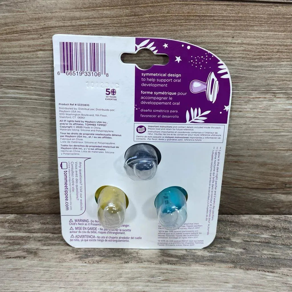 Tommee Tippee NEW 3Pk Day & Night Pacifiers 6-18m - Me 'n Mommy To Be