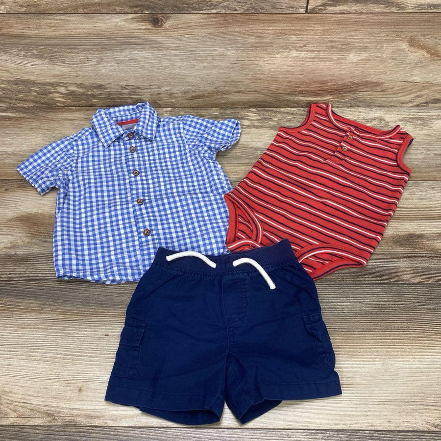 Just One You 3pc Gingham Button-Up Set sz 9m - Me 'n Mommy To Be