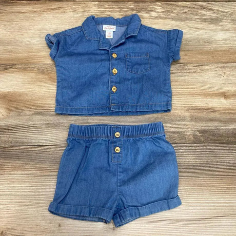 Cat & Jack 2pc Chambray Button Up Shirt & Shorts sz 0-3m - Me 'n Mommy To Be