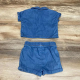 Cat & Jack 2pc Chambray Button Up Shirt & Shorts sz 0-3m - Me 'n Mommy To Be