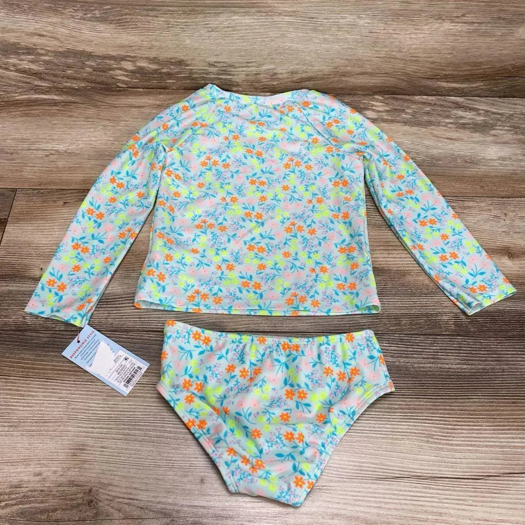 NEW Cat & Jack 2pc Floral Rashguard Set sz 4T - Me 'n Mommy To Be