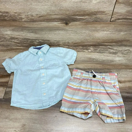 OshKosh 2Pc Button Up Shirt & Shorts sz 2T - Me 'n Mommy To Be