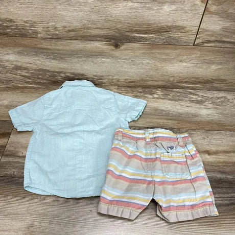 OshKosh 2Pc Button Up Shirt & Shorts sz 2T - Me 'n Mommy To Be