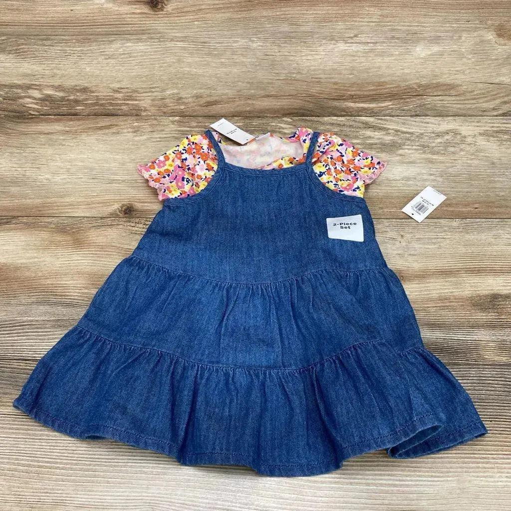 NEW Old Navy 2pc Floral Shirt & Chambray Dress sz 12-18m - Me 'n Mommy To Be