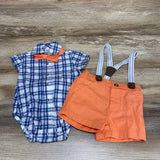 Just One You 4Pc Plaid Button-Up Suspender Set sz 3m - Me 'n Mommy To Be