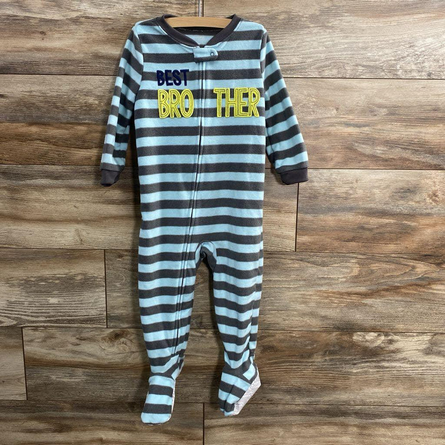 Simple Joys Striped 'Best Brother' Blanket Sleeper sz 2T - Me 'n Mommy To Be