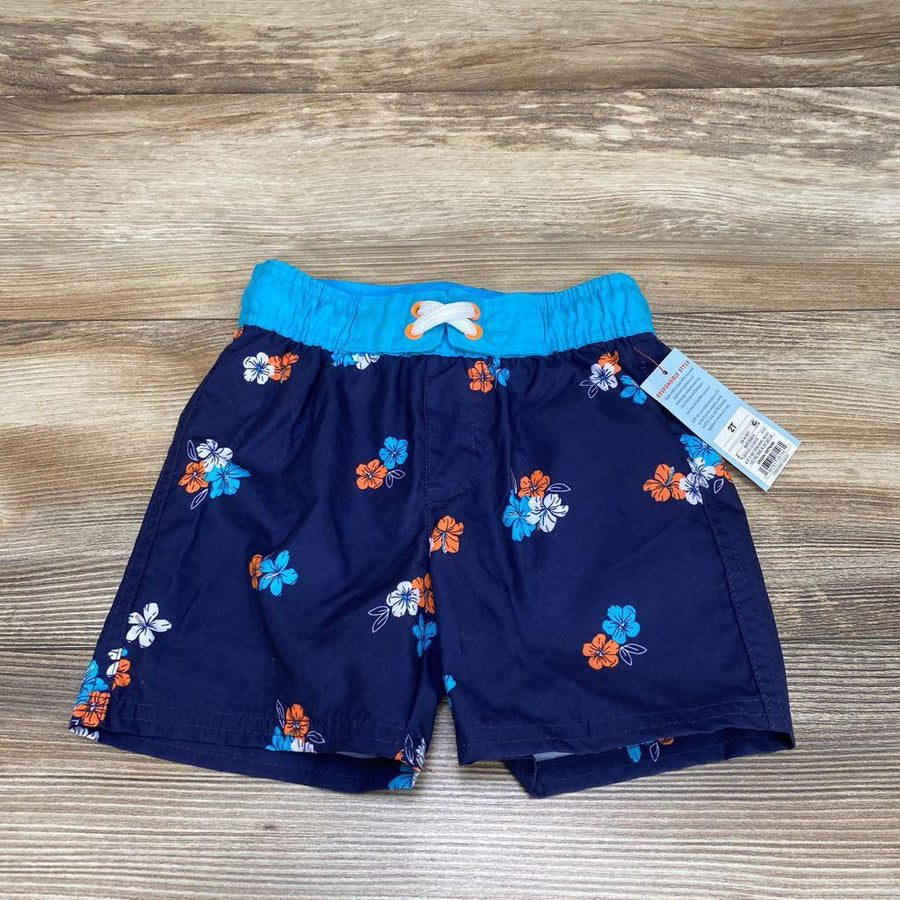 NEW Cat & Jack Floral Swim Trunks sz 2T - Me 'n Mommy To Be