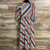 Asos Maternity Striped Pleated Wrap Dress sz Medium - Me 'n Mommy To Be