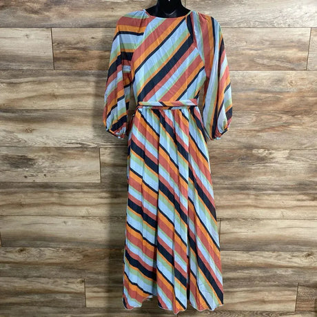 Asos Maternity Striped Pleated Wrap Dress sz Medium - Me 'n Mommy To Be