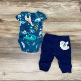 Carter's 2Pc Animal Print Bodysuit & Shorts sz NB - Me 'n Mommy To Be