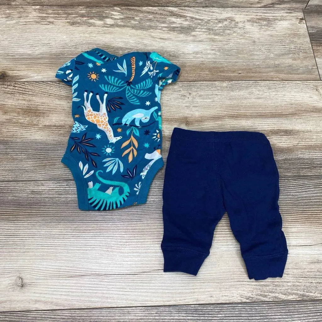 Carter's 2Pc Animal Print Bodysuit & Shorts sz NB - Me 'n Mommy To Be