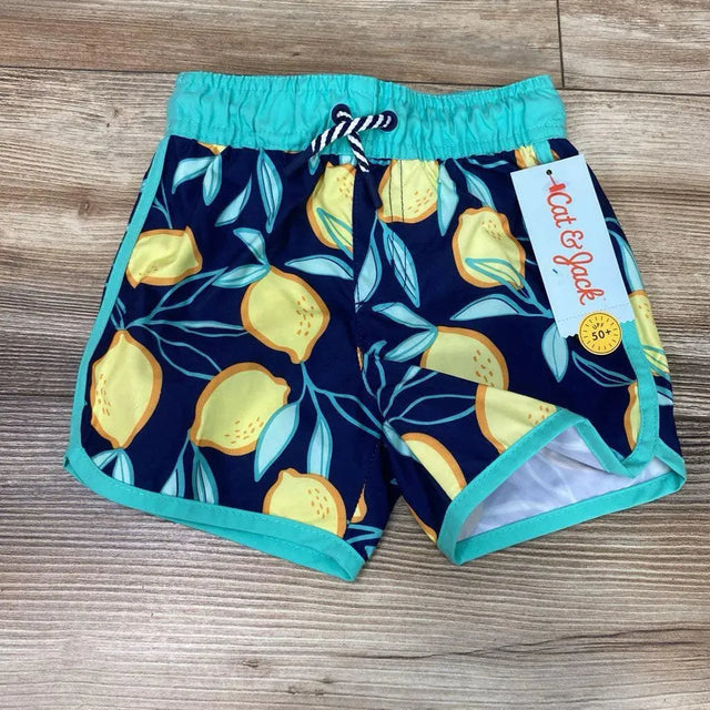 NEW Cat & Jack Lemon Print Swim Trunks sz 12m - Me 'n Mommy To Be