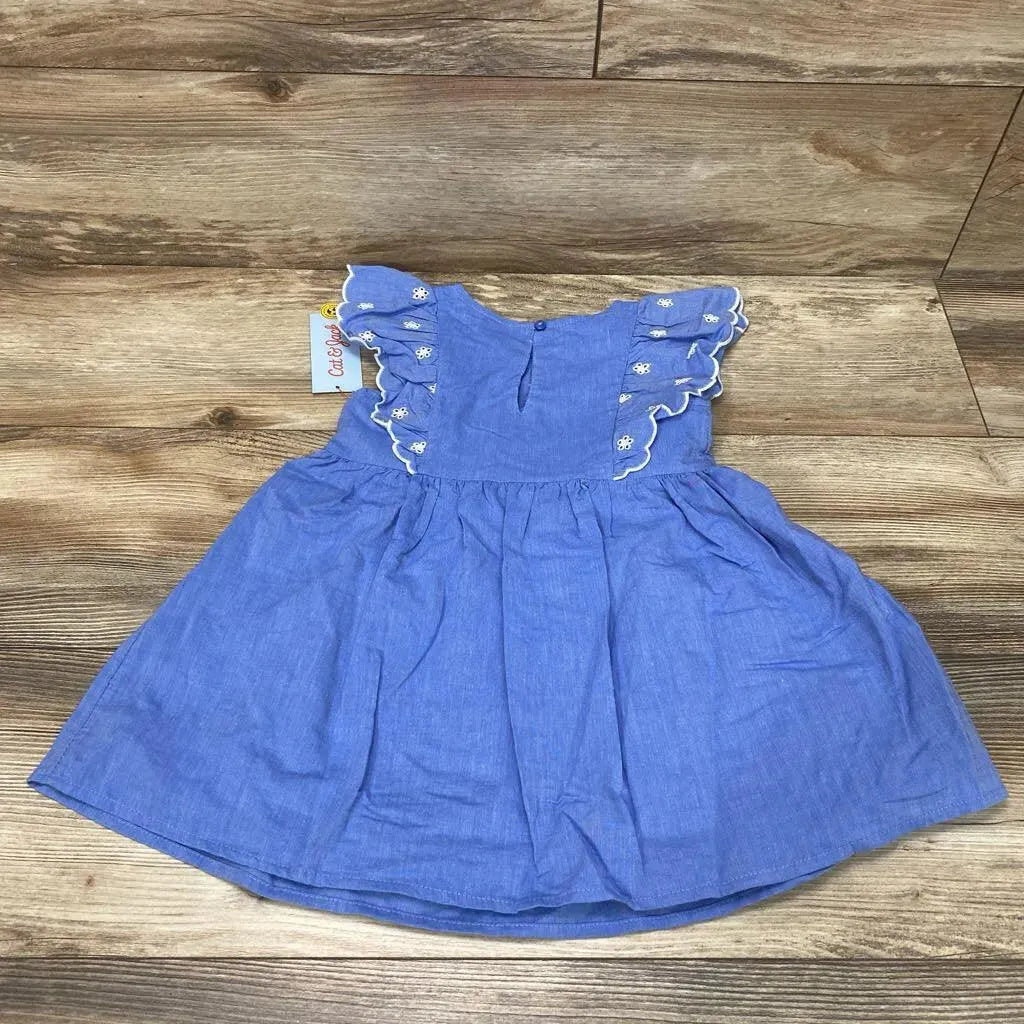 NEW Cat & Jack Chambray Eyelet Dress sz 3T - Me 'n Mommy To Be