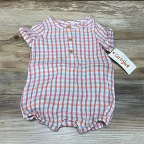 NEW Cat & Jack Plaid Henley Romper sz 3-6m - Me 'n Mommy To Be
