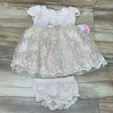 NEW Nannette Baby 2pc Embroidered Dress & Bloomers sz 18m - Me 'n Mommy To Be