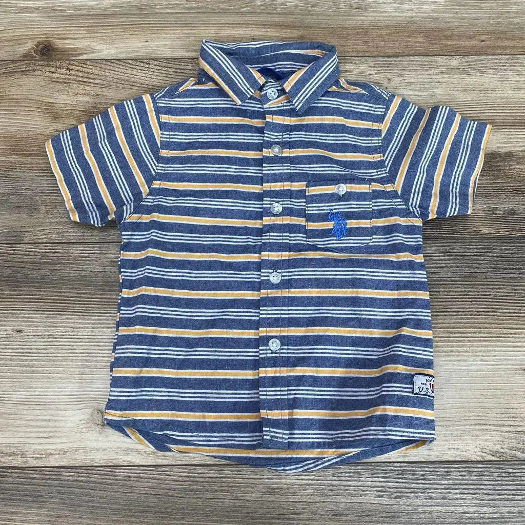 US Polo Assn. Striped Button Up Shirt sz 18m - Me 'n Mommy To Be