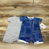 NEW Burt's Bees Baby 2pk Rompers sz 6-9m - Me 'n Mommy To Be