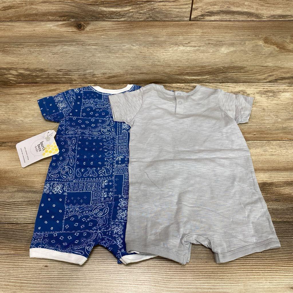 NEW Burt's Bees Baby 2pk Rompers sz 6-9m - Me 'n Mommy To Be