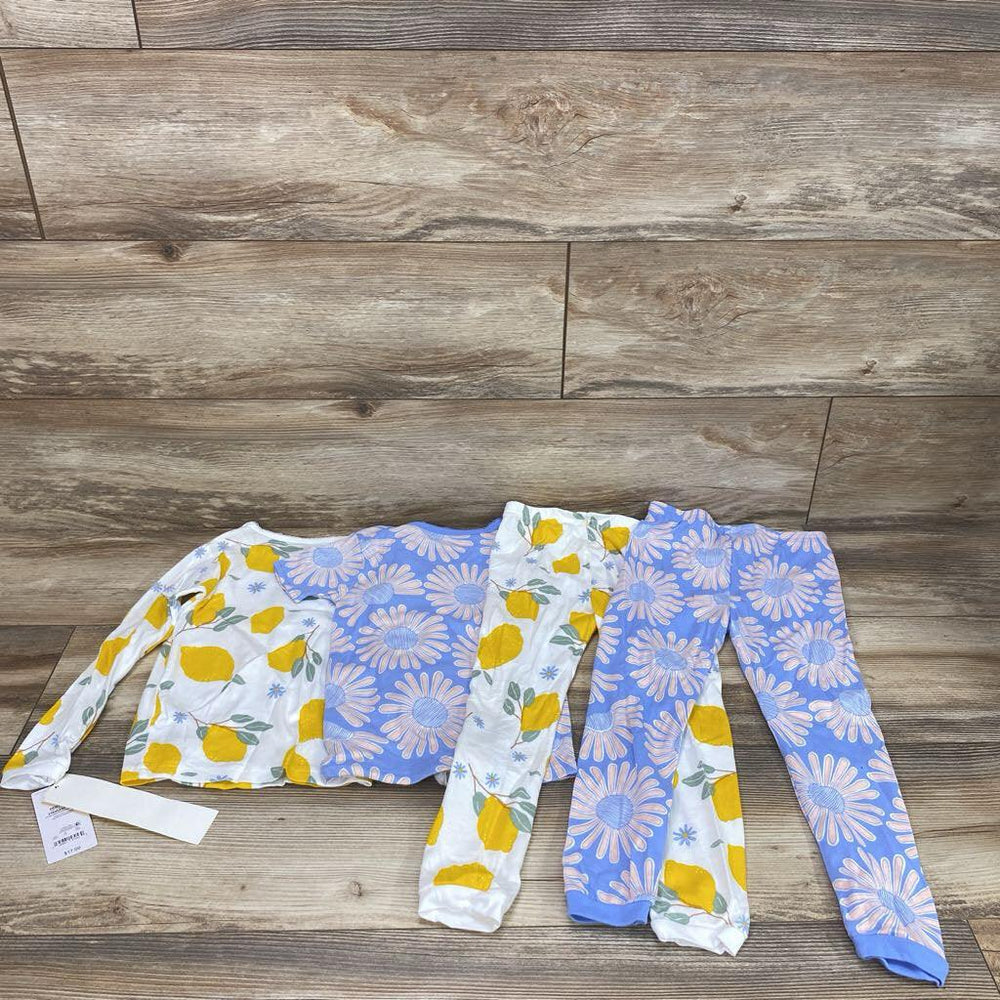 NEW Just One You 4Pc Lemon Print And Daisy Print Pajama Set sz 4T - Me 'n Mommy To Be