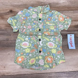 NEW Cat & Jack Floral Button-Up Shirt sz 18m - Me 'n Mommy To Be