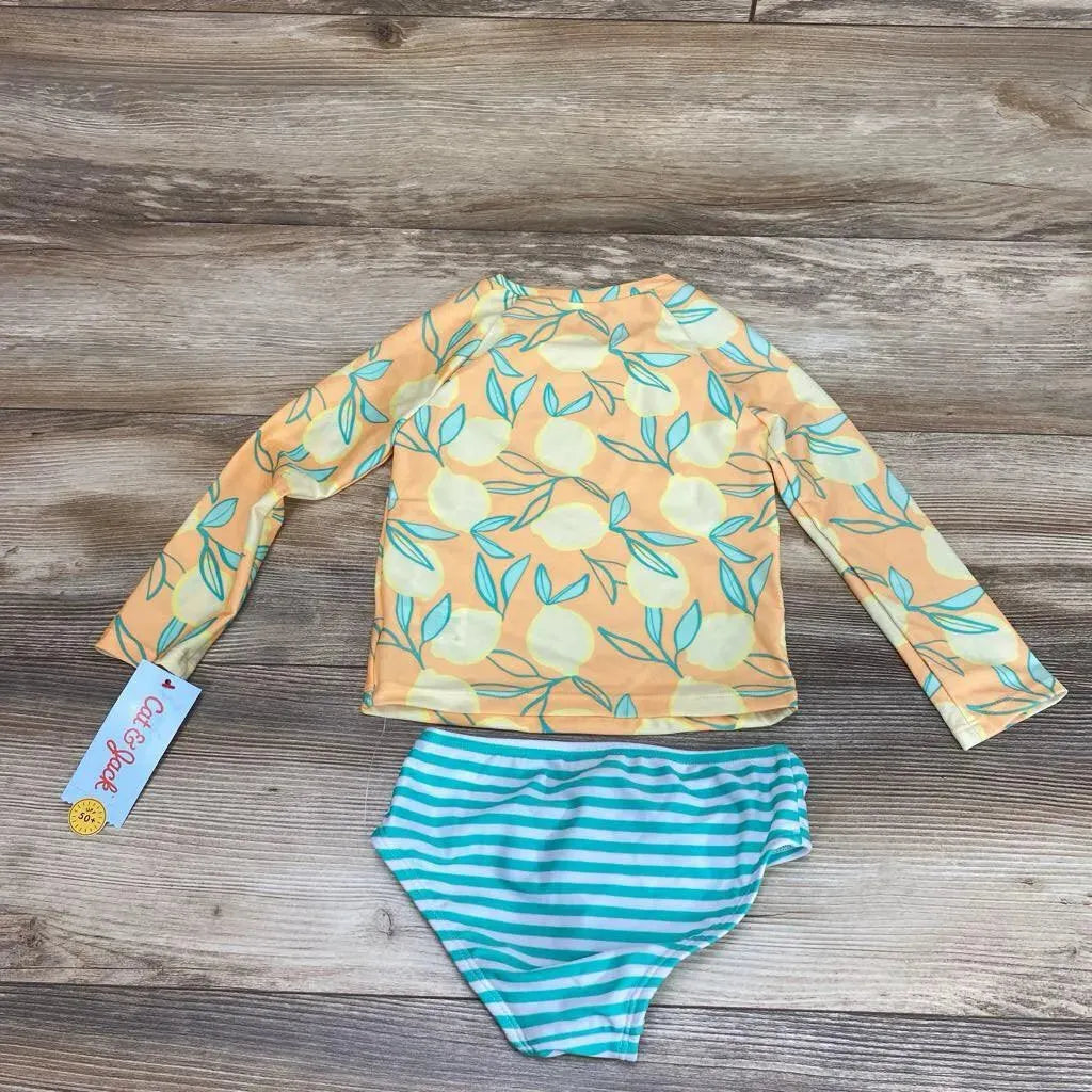 NEW Cat & Jack 2pc Lemon Print Rashguard Set sz 4T - Me 'n Mommy To Be