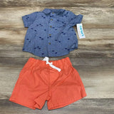 NEW Just One You 2pc Dino Button Up Shirt & Shorts sz 6m - Me 'n Mommy To Be