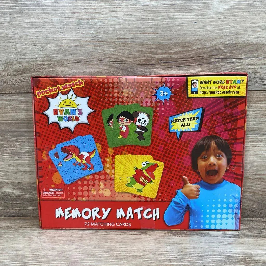 Ryan's World Memory Match Game 72 Matching Cards - Me 'n Mommy To Be