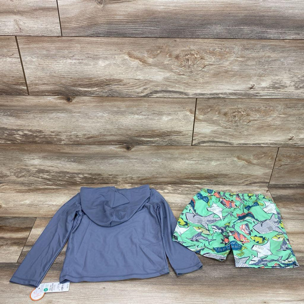 NEW Just One You 2pc Hooded Rashguard & Trunks Set sz 5T - Me 'n Mommy To Be