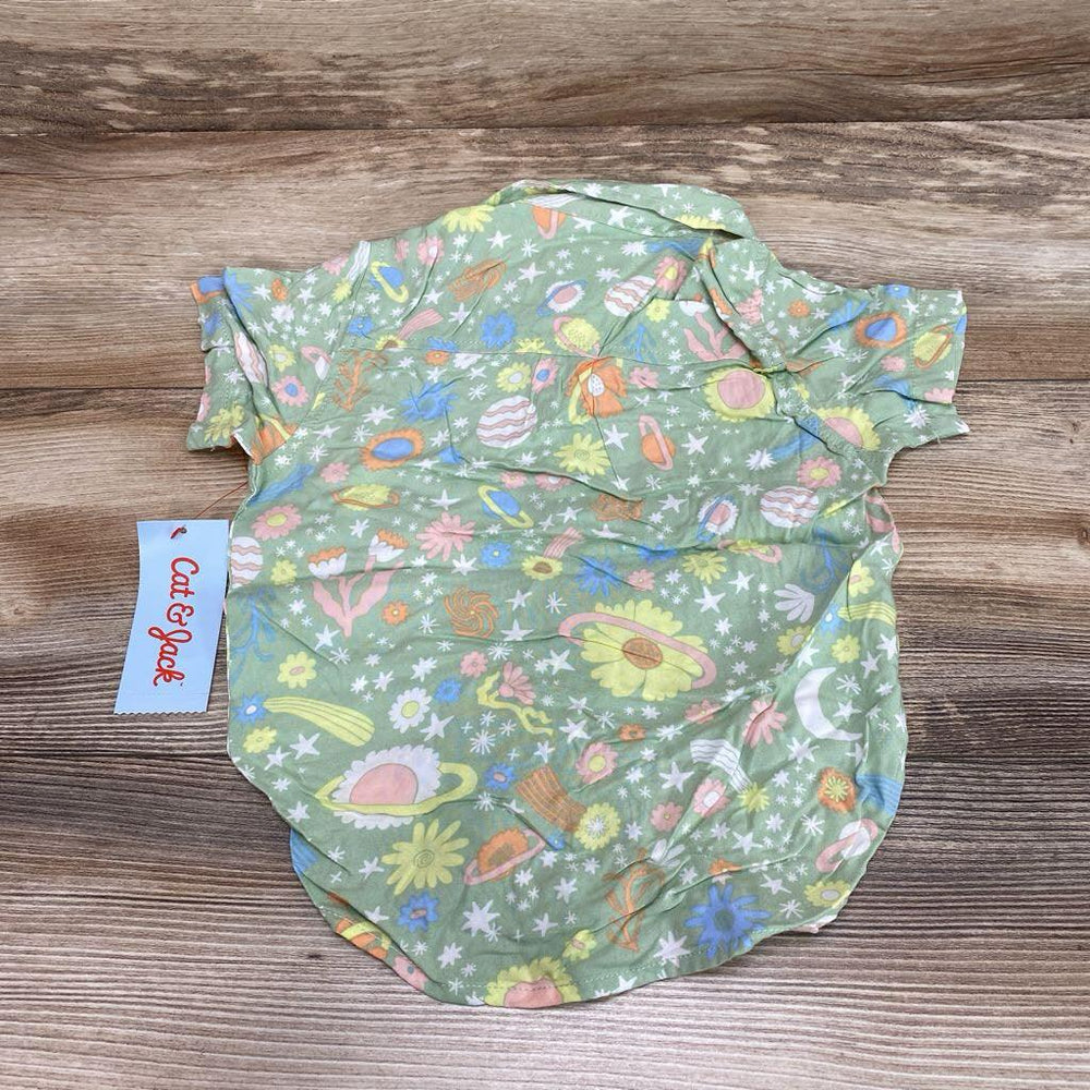 NEW Cat & Jack Floral Button-Down Shirt sz 3T - Me 'n Mommy To Be