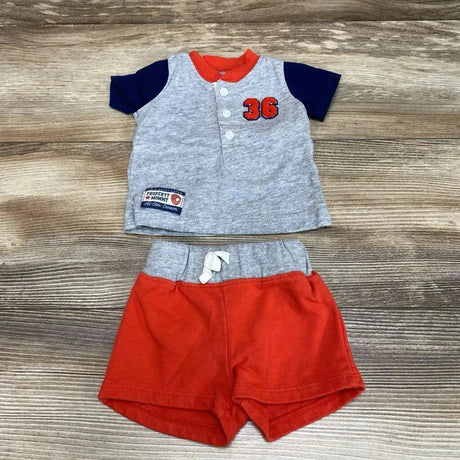 Carter's 2Pc '36' Henley Shirt & Shorts Set sz NB - Me 'n Mommy To Be